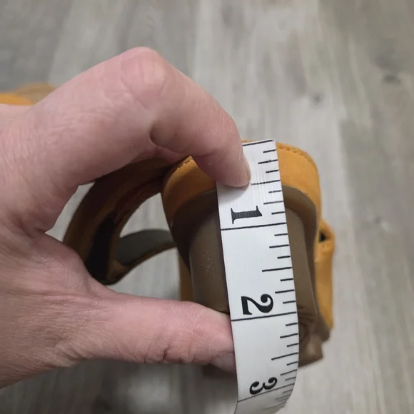 El Naturalista Mustard Leather Slingback Platform Comfort Sandals Boho - Picture 11 of 12